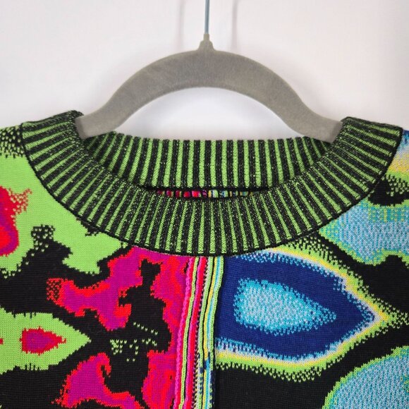 AGR Cherish Jacquard Split Sweater Merino Wool Psychedelic Unisex Size Large NEW - Picture 2 of 12